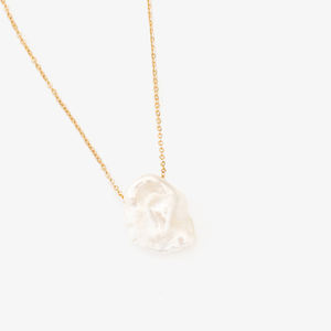 Collar con colgante de perlas barrocas naturales, cadena dorada Vintage Europea personalizada - Product Image 2