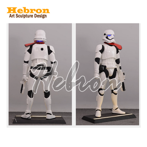 Statue de Stormtrooper blanche grandeur nature, figurine de soldat blanc des Star Wars, sculpture en fibre de verre pour la décoration d'un cinéma ou d'un bar - Product Image 5