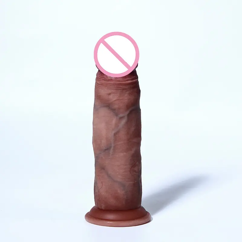 Wholesale Silicone Liquid Dildos Realistic with Movable Foreskin 7.87 inch Sliding Skin Penis Dildos Sex Toys for Women