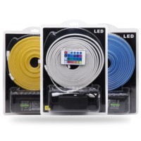 Bande LED néon RGB flexible 12V avec télécommande 24 touches - Emballage blister pour enseignes et affichages publicitaires