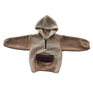 2024 personnalisé nouveau-né bébé <span class=keywords><strong>Sherpa</strong></span> sweat à capuche hiver à manches longues sweat garçons manteaux et outwears - Product Image 6