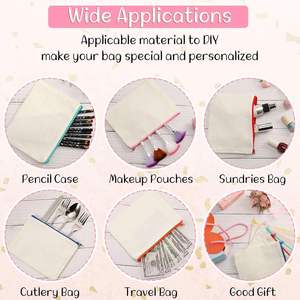 Custom Sublimation Blank Canvas Makeup Bags Heat Transfer Cosmetic <b>Pen</b> Case Bags Clear Sublimation Blank Pouch with Zipper - Product Image 3
