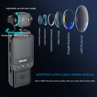 Caméra d'action de poche HD 1080P étanche IP67, rotative à 360°, pour Vlog, WiFi, mini, portable, avec microphone intégré, compatible MicroSD, idéale pour les voyages