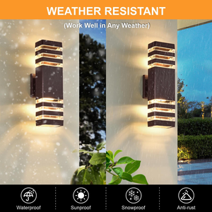 Éclairage moderne pour la maison IP65, lampes à lumière ascendante et descendante/lumière extérieure/lumière extérieure pour hôtel et villa, luminaire mural étanche pour jardin en ABS - Product Image 2