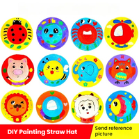 Chapeau de paille de peinture Graffiti fait à la main pour enfants chapeau de soleil paquet cadeau bricolage créatif pour livraison directe nouveauté cadeau pour les enfants