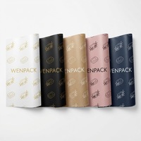 Papier d'emballage cadeau personnalisé avec logo en feuille d'or, papier d'emballage imprimé en sérigraphie pour vêtements et artisanat