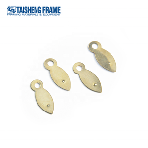 Plaque de fixation murale pour cadre photo, type œil de poisson, en fer doré, avec languette de suspension et <span class=keywords><strong>rivet</strong></span> simple - 8*21MM - Product Image 1
