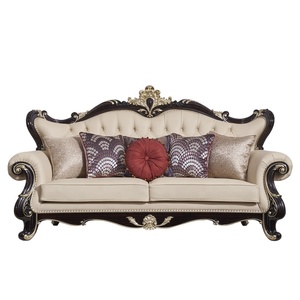 Clásico Chesterfield sofás de madera de talla de cuero antiguo Reyes sofá - Product Image 1