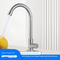 Robinet de cuisine au design moderne et épuré, finition brossée, avec cartouche céramique, rotation pour eau chaude/froide, pour lavabo et évier de cuisine