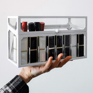 Dresser acrylic makeup organizer lipsticks storage box transparent plastic makeup storage bin