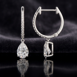 Pendientes de Aro con Diamante Cultivado en Laboratorio de 1.50 Ct, Forma de Pera, Plata de Ley 925 y Oro Sólido de 14K, Proveedor Mayorista OEM ODM - Product Image 2