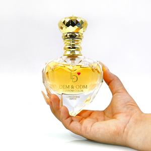 New Design Luxury clear Crimp <b>Empty</b> Heart-shaped Perfume Oil <b>Bottle</b> 30ml 100ml 50ml Unique Irregular Perfume <b>Bottle</b> - Product Image 5