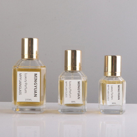 Bouteille de parfum en verre à cadre carré rectangulaire à épaule coudée haut de gamme pour parfums 30ml 50ml 100ml