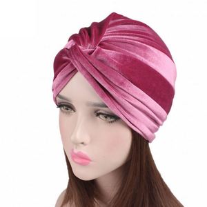 Turban extensible torsadé pour femme, bonnet chimio pour le cancer, couvre-chef, foulard, turban en velours, cadeau - Product Image 1