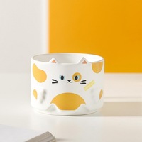 Vente en gros de tasses à café en céramique en forme de chat 3D mignonnes de dessin animé, 10 oz, peintes à la main, tasse à thé, tasse à lait en porcelaine, mugs à latte
