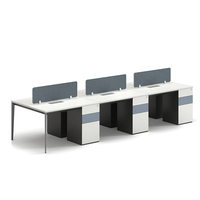 Poste de travail modulaire extensible en bois, moderne et simple, avec meuble mobile pour espace de bureau ouvert d'entreprise