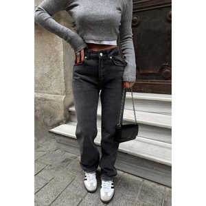 Pantalon en jean gris taille haute respirant, coupe ample, style streetwear, cargo, tailles XL, 2XL, 3XL disponibles - Product Image 2