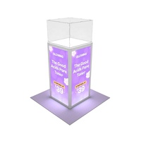 Vitrine portable en acrylique rétroéclairée par LED pour bijoux, présentoir de musée, comptoir de salon professionnel, tables promotionnelles