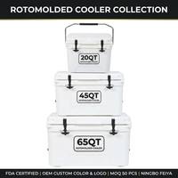 Glacière thermique rotomoulée en PE écologique pour panneaux solaires 65QT, robuste, avec logo personnalisé, pour camping, pêche, boissons et chaise