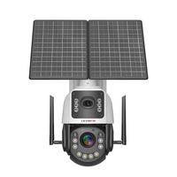 Caméra de sécurité extérieure LS VISION 2K à 2 objectifs 4G solaire AOV PTZ avec zoom 50X, boîtier métallique, détection IA, suivi automatique, vision nocturne, IP66