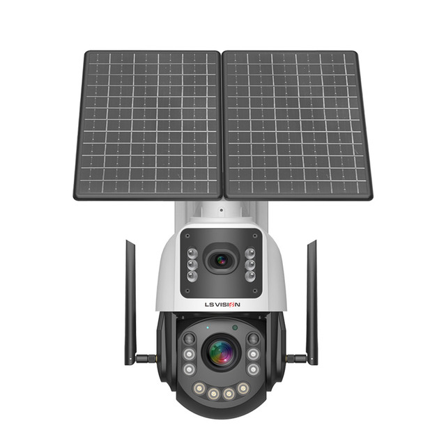 LS VISION 2K 2-Lens 4G Solar AOV PTZ 50X Zoom Metal Housing AI Detection Auto Tracking Night Vision IP66 Outdoor Security Cam