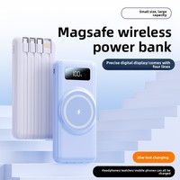 Batterie externe portable sans fil et filaire à charge rapide 20W avec 4 câbles, grande capacité, à aspiration magnétique, YM-1127, batterie lithium-ion