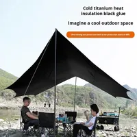 Portable Oxford crème solaire auvent tente en aluminium extérieur résistant aux intempéries auvent équipement de Camping Table pliante chaises plage voyage