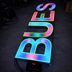 Letras <span class=keywords><strong>de</strong></span> Canal LED RGB Personalizadas, Programables, a Todo Color, con Iluminación <span class=keywords><strong>de</strong></span> Colores <span class=keywords><strong>de</strong></span> Ensueño, Logotipo 3D, Letrero para Tienda, Resistente al Agua para Exteriores - Product Image 6
