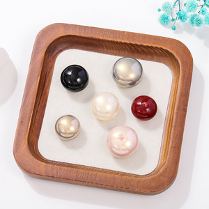 Perles ovales imitation nacre, à trou unique, en résine plastique, pour la fabrication de boucles d'oreilles, matériel d'accessoires de bijoux DIY - Product Image 2