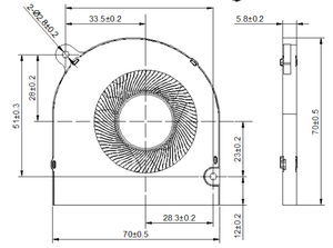 7006 máy tính xách tay <span class=keywords><strong>CPU</strong></span> <span class=keywords><strong>Fan</strong></span> 5V 70x70x5.8mm máy tính xách tay làm mát người hâm mộ cho máy tính xách tay Loại sản phẩm người hâm mộ & làm mát - Product Image 3