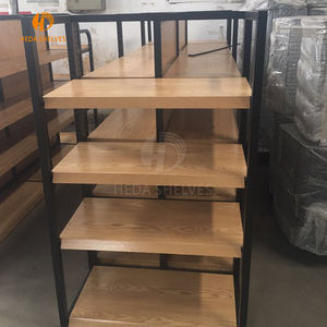 סיטונאי מודרני מתכת עץ מדפים יחידות ספק זול מחיר גונדולה סופרמרקט עץ מדפי - Product Image 4