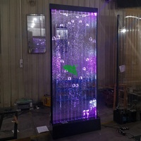 Décoration murale autoportante en acrylique LED avec cascade, écran de séparation, programme de danse des bulles, mur d'eau