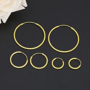 JXX Wholesale 24K Gold Plated <b>Large</b> <b>Hoop</b> <b>Earrings</b> Dainty Brass <b>Hoop</b> Women's Classic Fashionable Religious Party - Product Image 1