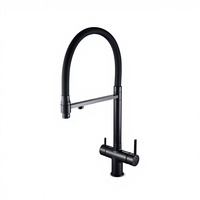 Robinet de cuisine transfrontalier trois-en-un à poignée unique, avec cartouche céramique, à poser sur comptoir, eau froide et chaude, rotatif, pour eau potable directe