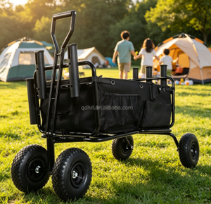 Chariot <span class=keywords><strong>de</strong></span> <span class=keywords><strong>plage</strong></span> <span class=keywords><strong>pliable</strong></span> à plateforme robuste en acier, <span class=keywords><strong>remorque</strong></span> <span class=keywords><strong>de</strong></span> pêche pour les courses en extérieur - Product Image 2