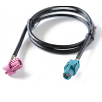 كابل Fakra HSD LVDS بـ 4+2 دبوس، موديل DACAR535 YRL-fakra، موصلات Luckyconnectors، موصل RF محوري ذكر أزرق مائي للسيارات