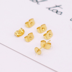Gold Plated Copper Butterfly Ear Tips Square <b>Stud</b> <b>Earrings</b> DIY Jewelry Accessories Unisex Everyday Wear - Product Image 2