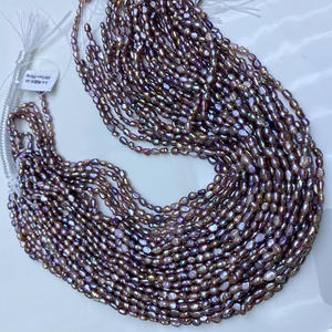 Perles d'eau douce naturelles baroques 3-4 mm, rectangulaires, à trou droit, violettes, pour la création de bijoux DIY - Product Image 3