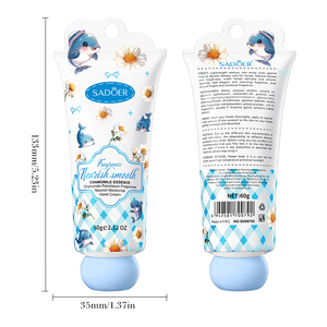 Crème pour les mains à la camomille, hydratante et adoucissante pour les mains sèches, améliore le teint terne, emballage mignon en forme de dauphin, vente en gros personnalisée, directement de l'usine - Product Image 6