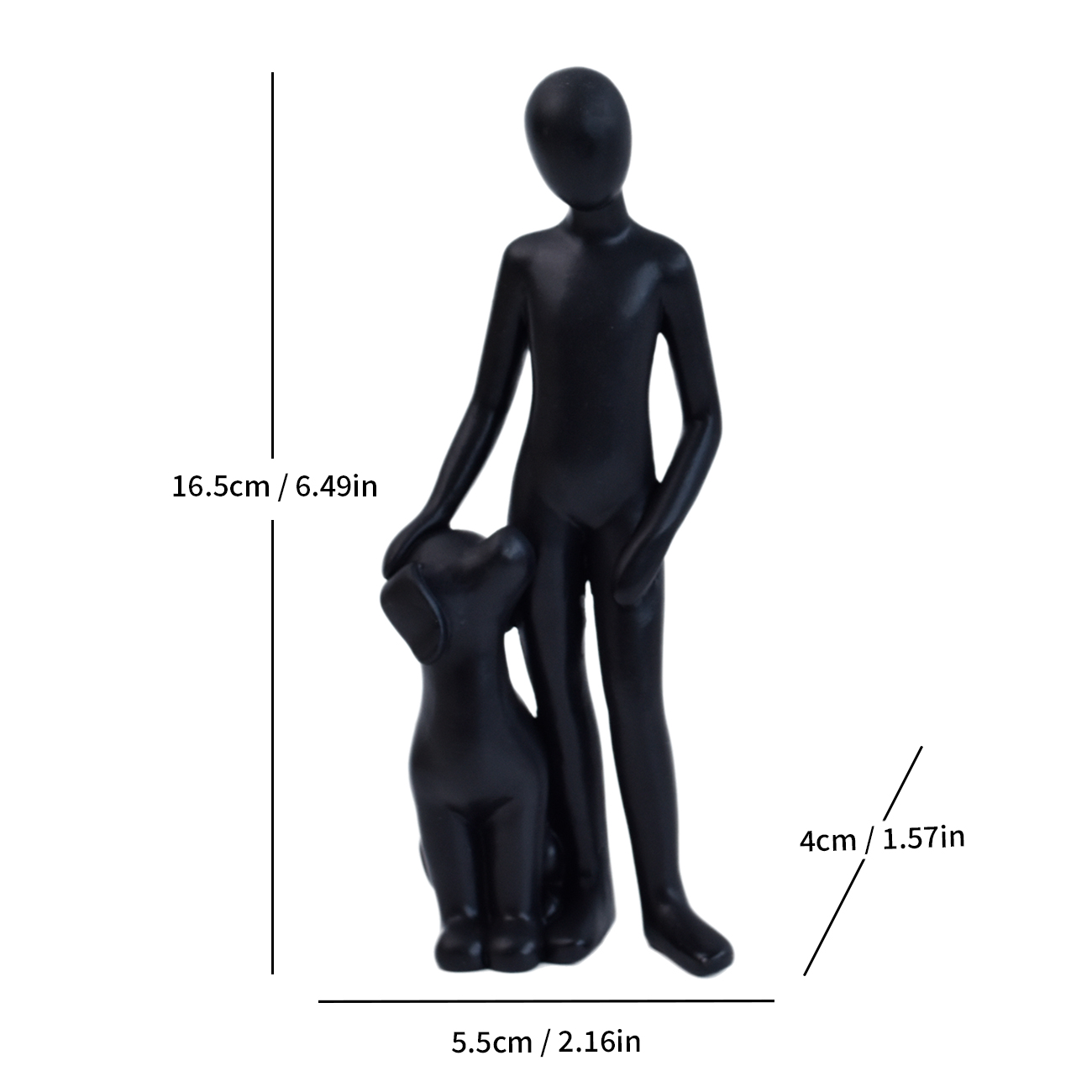 Homme et Chien A - Noir