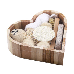 Heart Shape Wooden Bath Set With Brush Glove Sponge Bear Toy For Body Cleaning Care - Product Image 5
