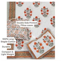 Draps de lit super doux en coton blanc orange 100% de qualité supérieure respirants King Size Literie de luxe de style tropical