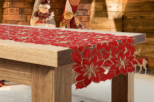 OWENIE Manufacturer Latest Design Luxury Maple Leaf Decoration Flower <strong>Red</strong> Thanksgiving Leaves Table <strong>Runners</strong> for Sale - Product Image 5