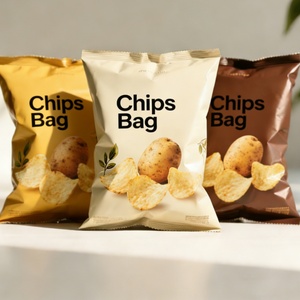Custom Printed Logo Food Packaging Bag Scolor Printed PET Aluminum Foil Composite Roll Film Potato Chip Snack Bags - Product Image 2