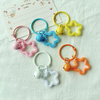 Pendentif porte-clés en acrylique étoile 2026, ensemble d'écouteurs, clochettes décoratives pour sacs de couple, pour porte-clés DIY et clés de voiture