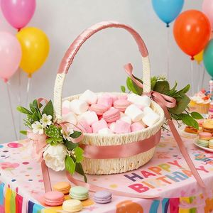 Cesta de pétalos de encaje para niñas, damas de honor, accesorios de fotografía para fiestas, venta al por mayor, para bodas - Product Image 3
