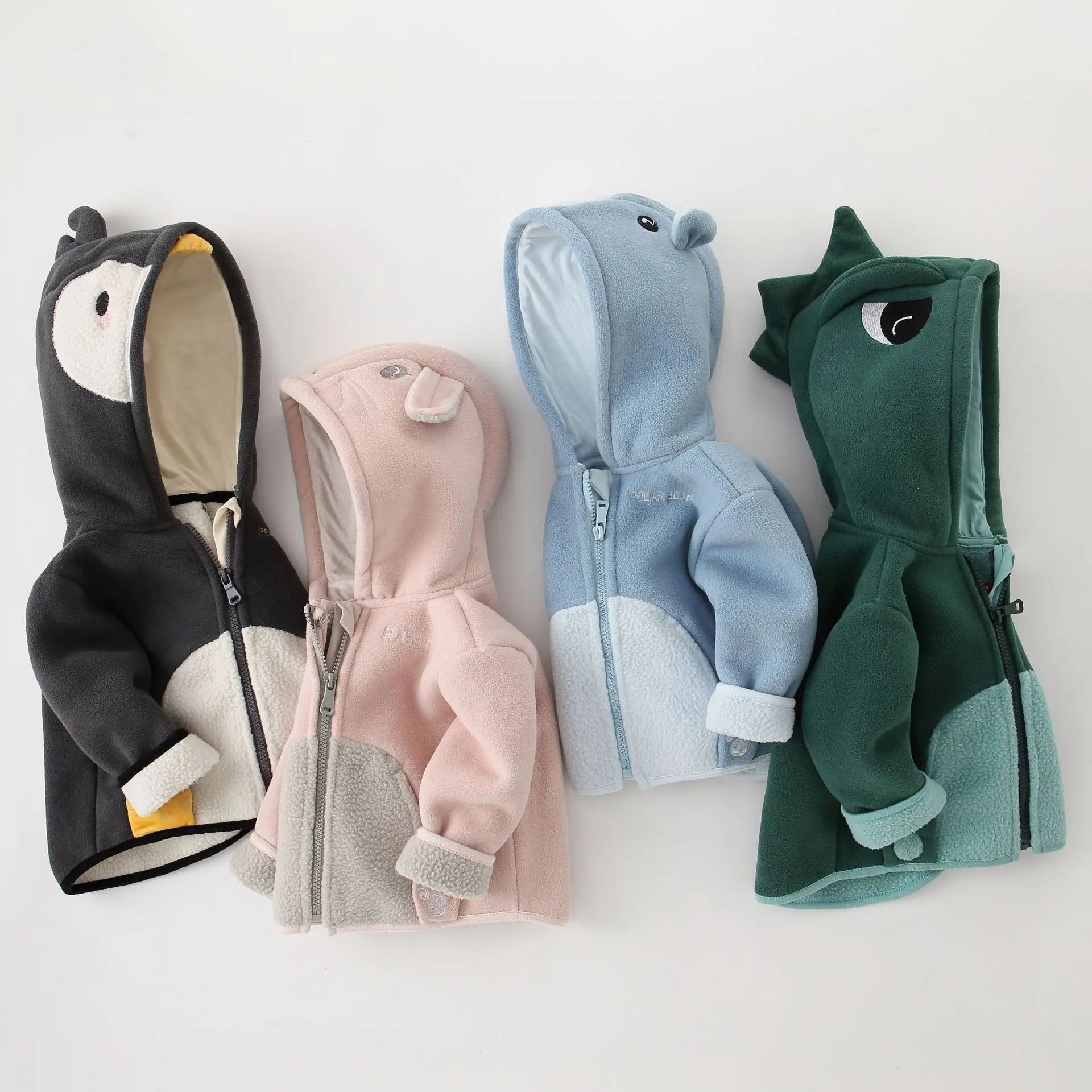 Veste polaire pour bébés garçons, manteaux chauds et épais, à capuche, rembourrés avec fermeture éclair, vêtements d'extérieur pour enfants, collection automne et hiver