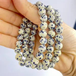 8mm Wholesale Natural Crystal Dalmatian Jasper Bracelet For Home Ornament