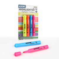 Gxin G-333-4 Vente directe d'usine Surligneur multicolore Panneau fin pointe de ligne fax copie papier Personnalisable Surligneur Marqueur Stylos