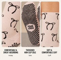 Chaussettes de yoga et de Pilates pour femmes avec logo personnalisé, antidérapantes, confortables, respirantes, chaussettes de sport personnalisées pour le fitness